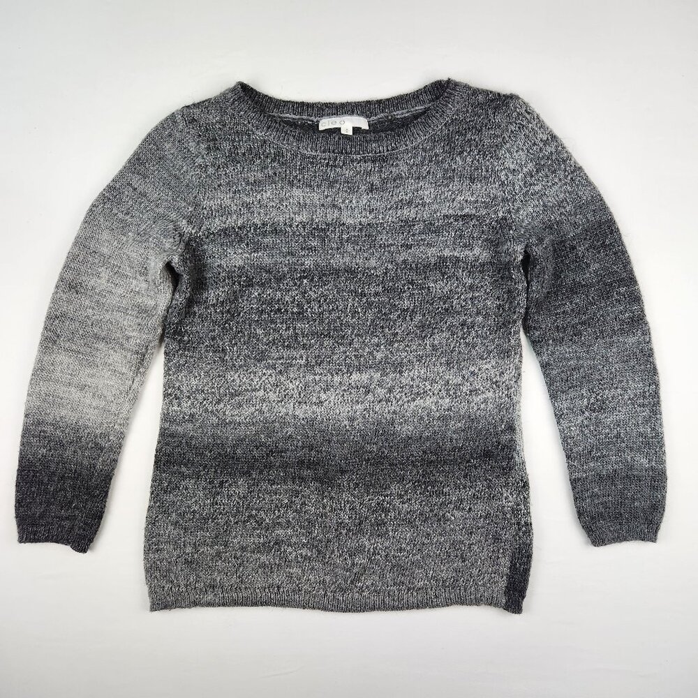 Cleo Long Sleeve Gray Knit Pullover Sz. M